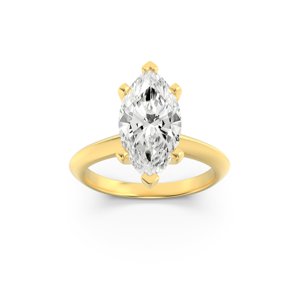 Lab Grown Diamond Knife Edge Shank Solitaire Engagement Ring