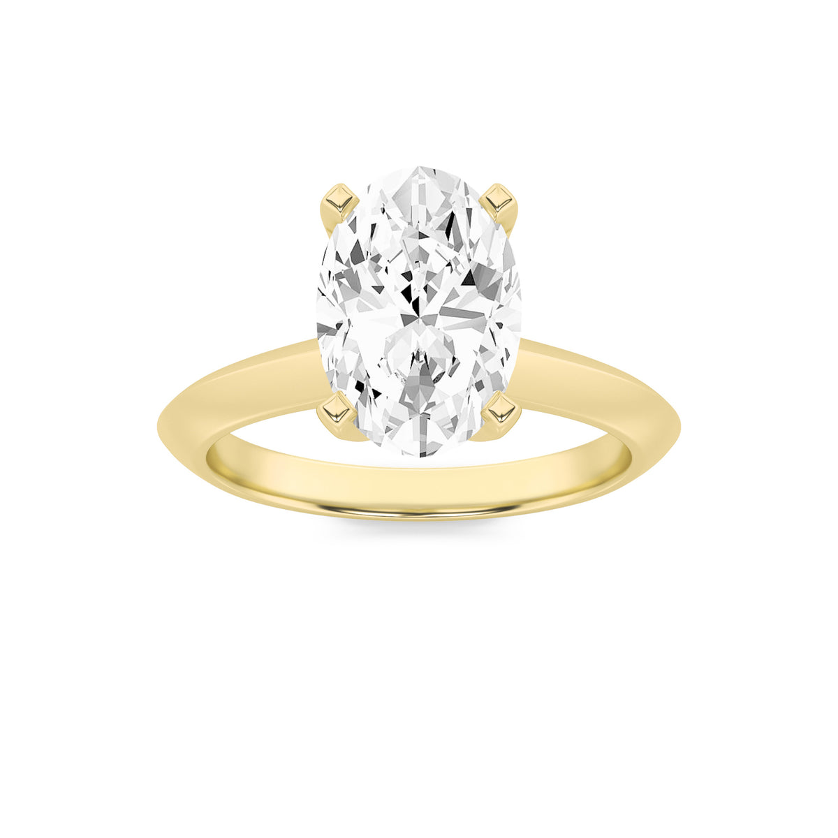 Lab Grown Diamond Knife Edge Shank Solitaire Engagement Ring