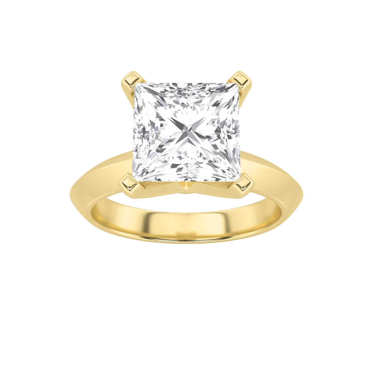 Lab Grown Diamond Knife Edge Shank Solitaire Engagement Ring