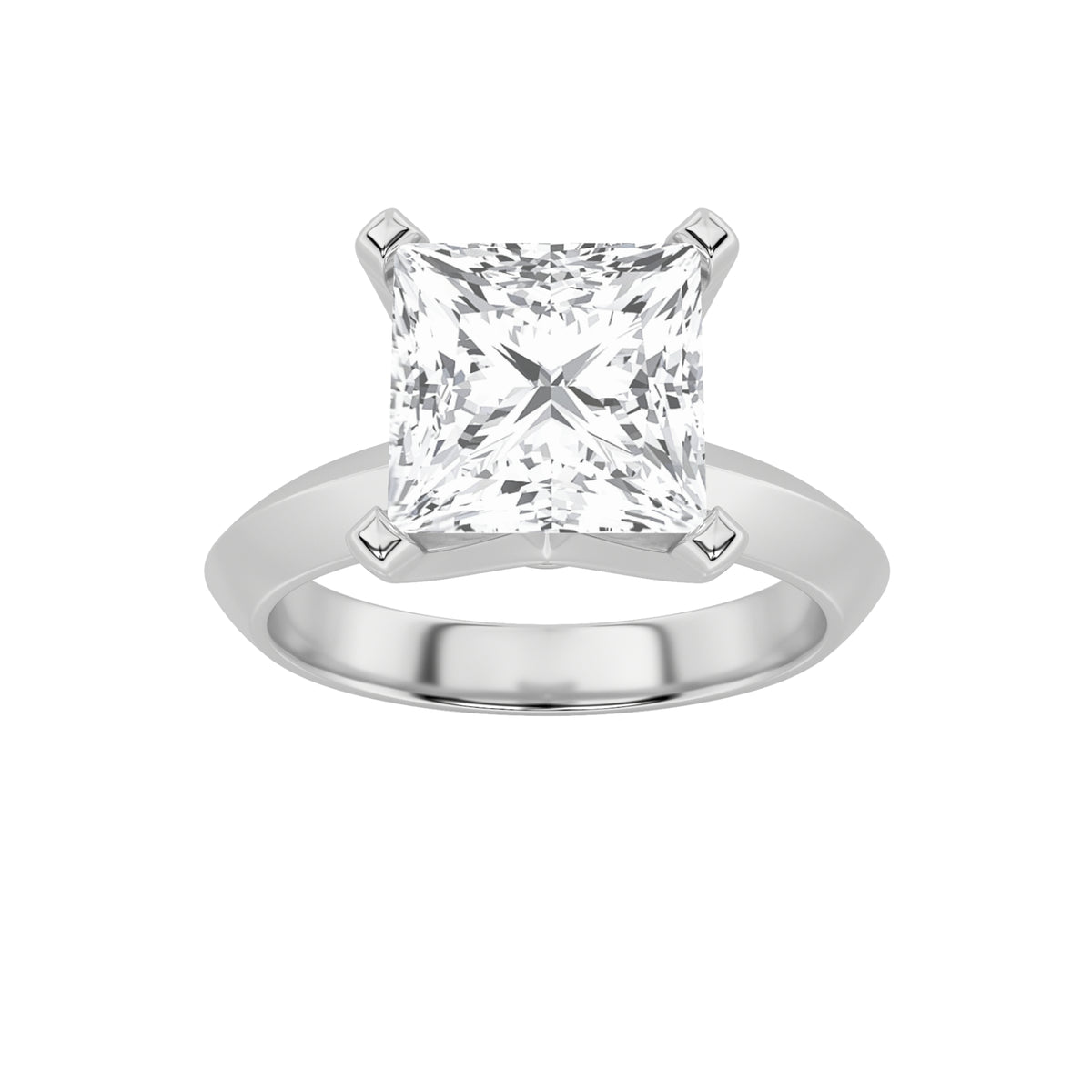 Lab Grown Diamond Knife Edge Shank Solitaire Engagement Ring