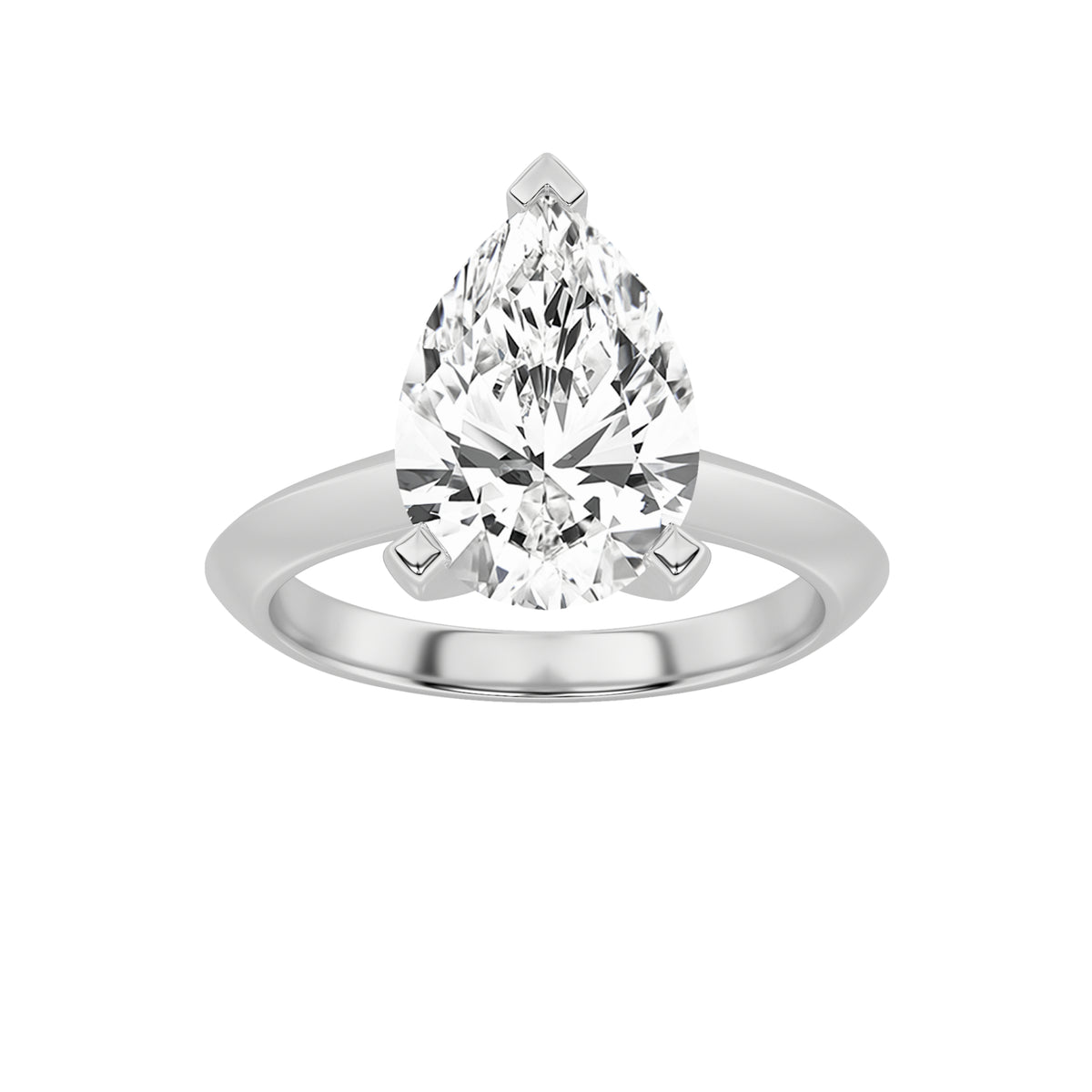 Lab Grown Diamond Knife Edge Shank Solitaire Engagement Ring