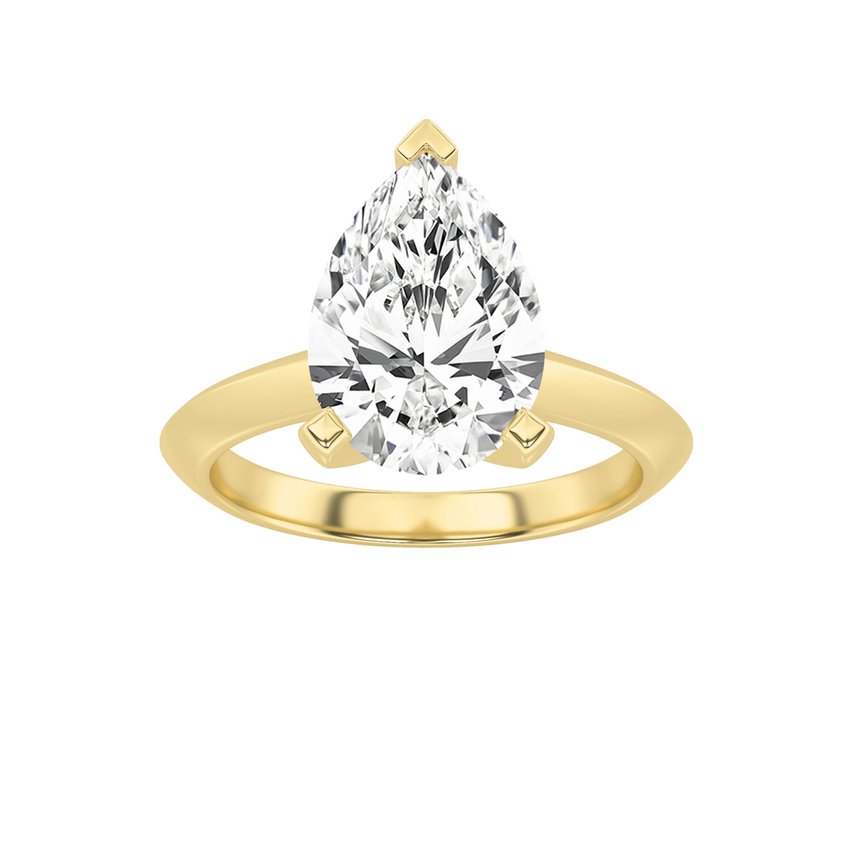 Lab Grown Diamond Knife Edge Shank Solitaire Engagement Ring