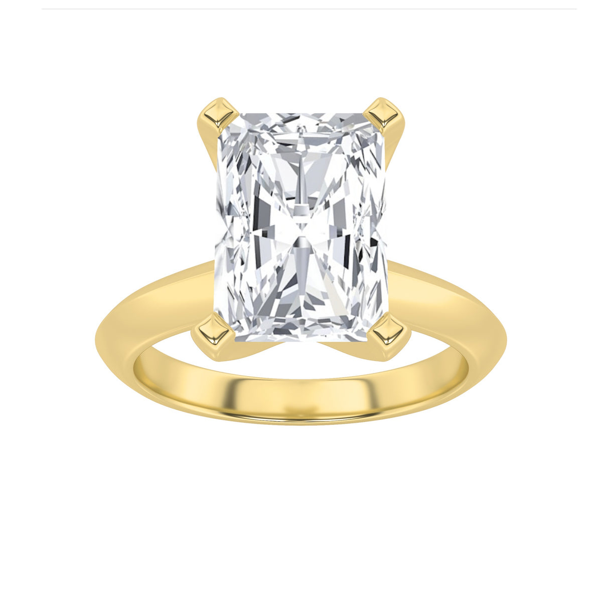 Lab Grown Diamond Knife Edge Shank Solitaire Engagement Ring
