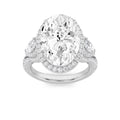 Oval Shaped Lab Grown Diamond Bold Accented Engagement Ring