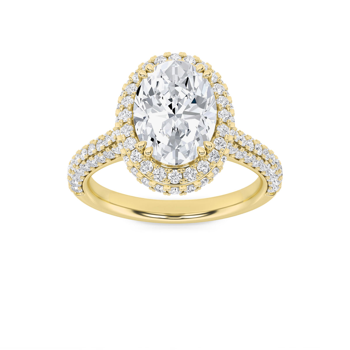Lab Grown Diamond Halo Accented Engagement Ring