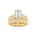 Emerald Shaped Lab Grown Diamond Channel Set Bridal Engagement Ring