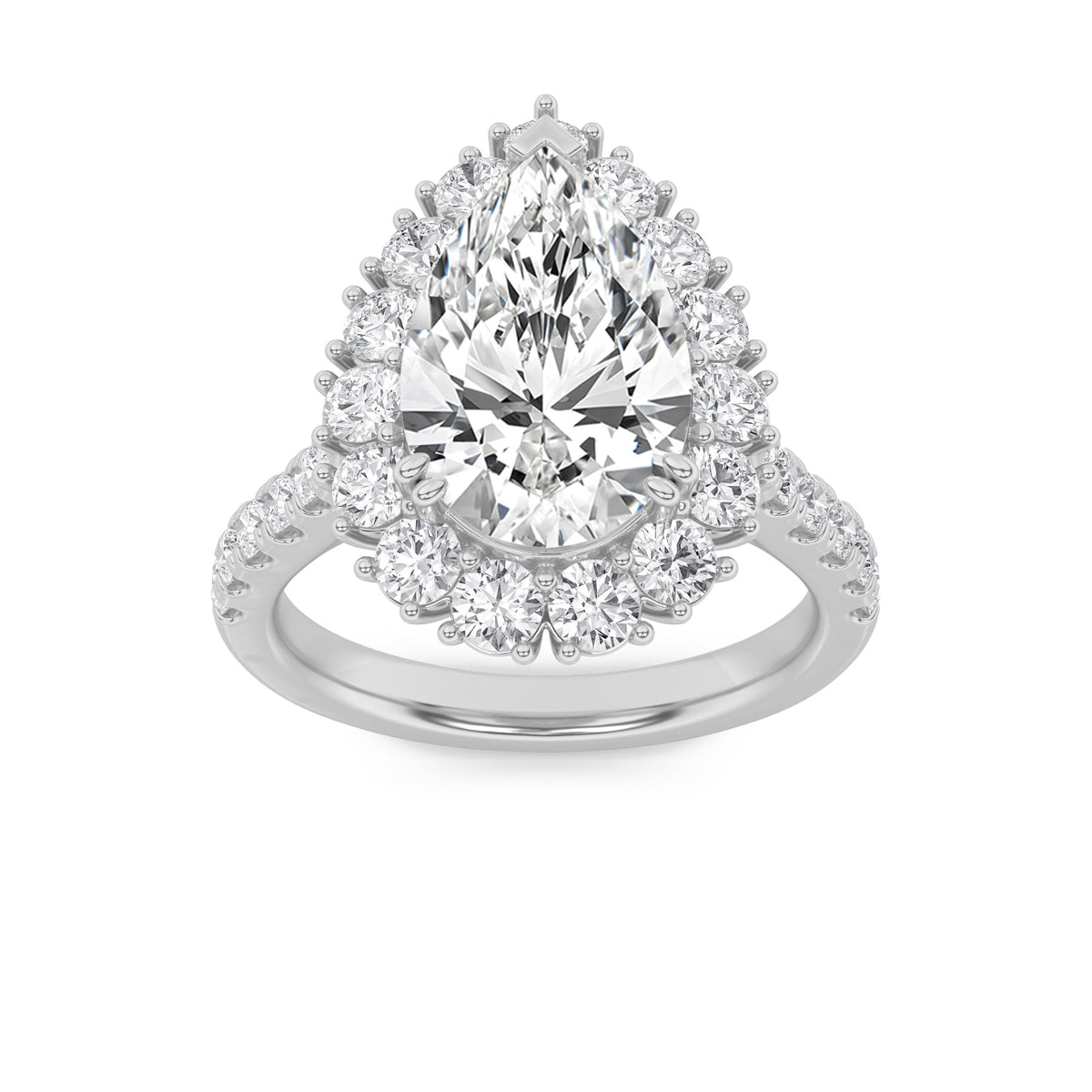 Pear Shaped Lab Grown Diamond Bold Classic Engagement Ring