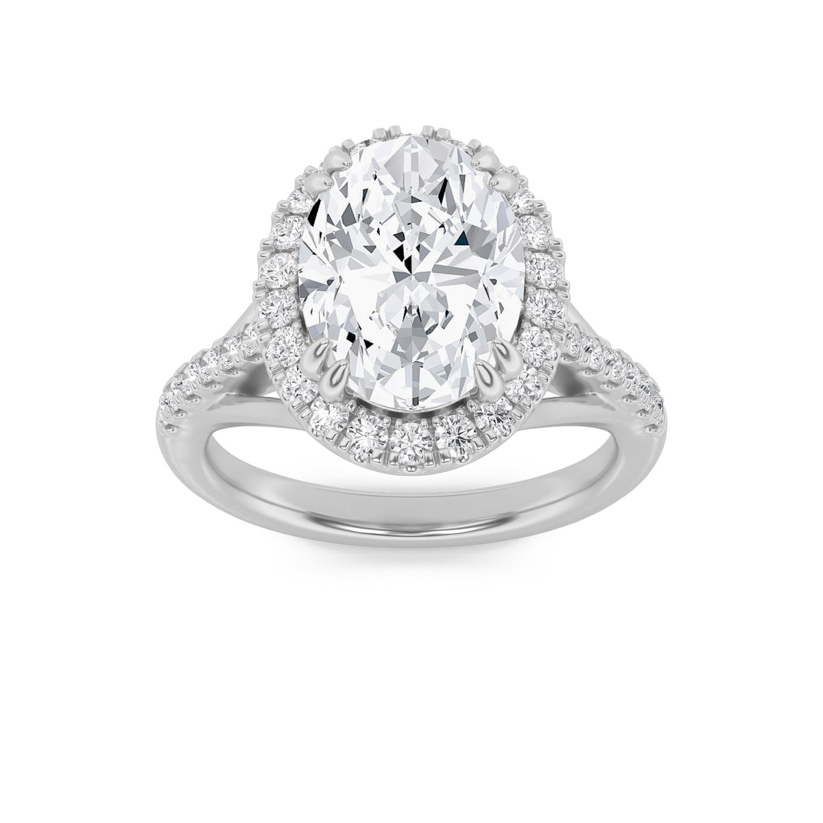 Lab Grown Diamond Halo Accented Engagement Ring