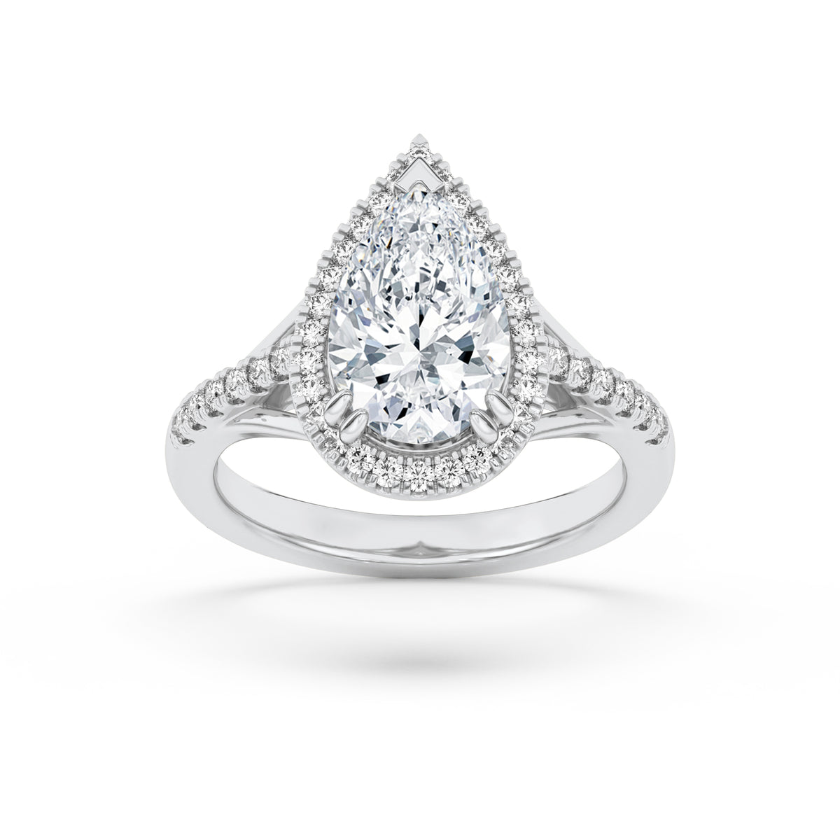 Lab Grown Diamond Halo Accented Engagement Ring