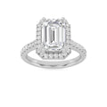 Lab Grown Diamond Halo Accented Engagement Ring