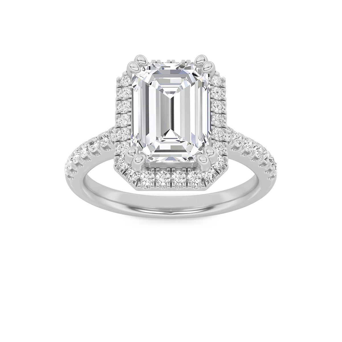 Lab Grown Diamond Halo Accented Engagement Ring