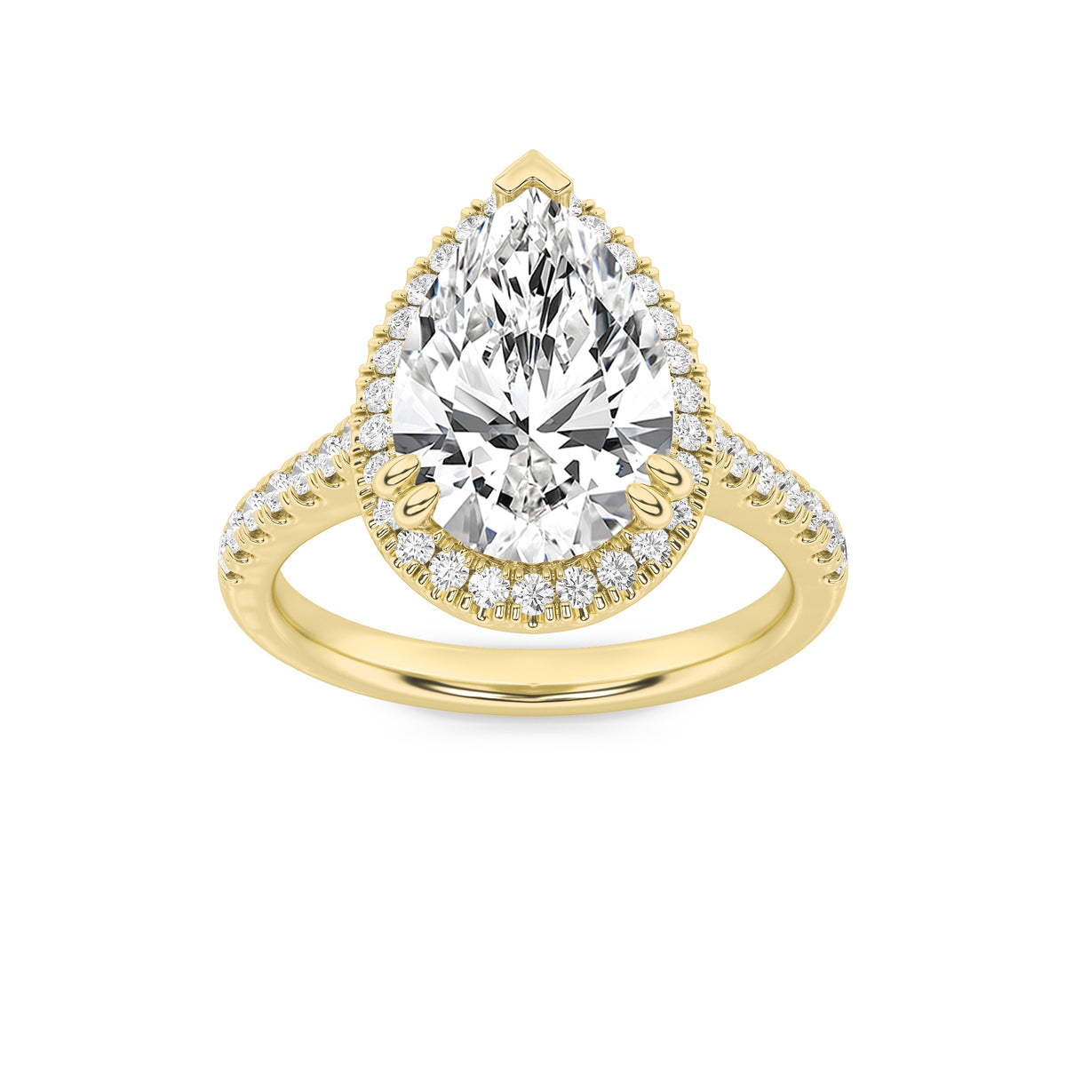 Lab Grown Diamond Halo Accented Engagement Ring