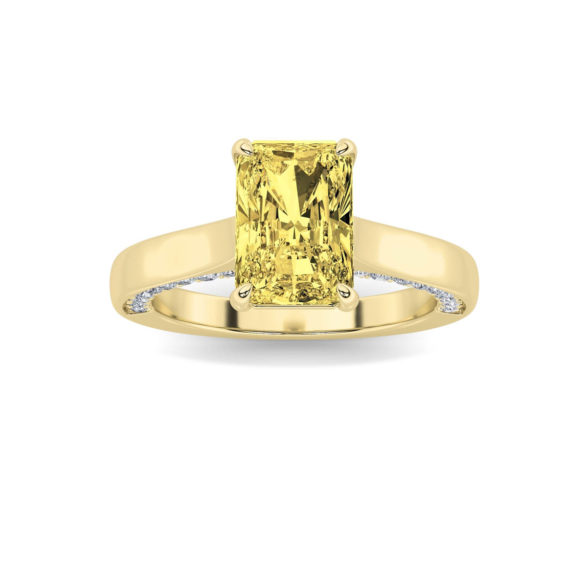 Lab Grown Diamond Accented Bridge Shank Engagement Ring