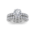 Round Shaped Lab Grown Diamond Classic Accented Set With Band and Engagement Ring