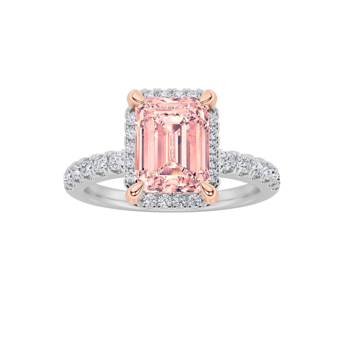 Lab Grown Diamond Halo Accented Engagement Ring