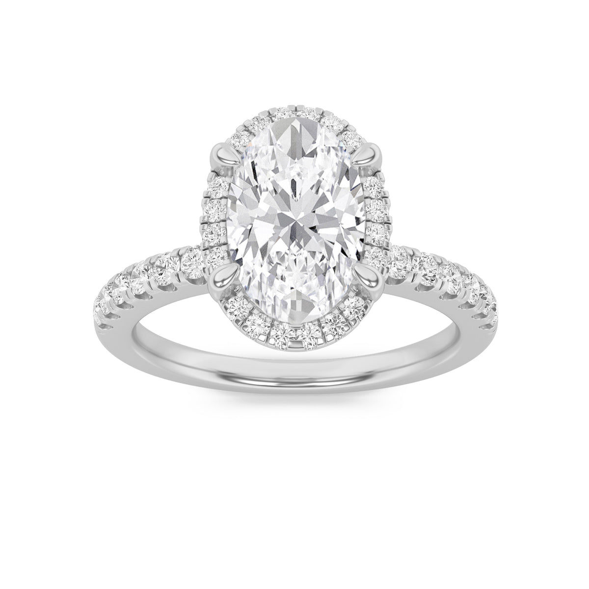 Lab Grown Diamond Halo Accented Engagement Ring