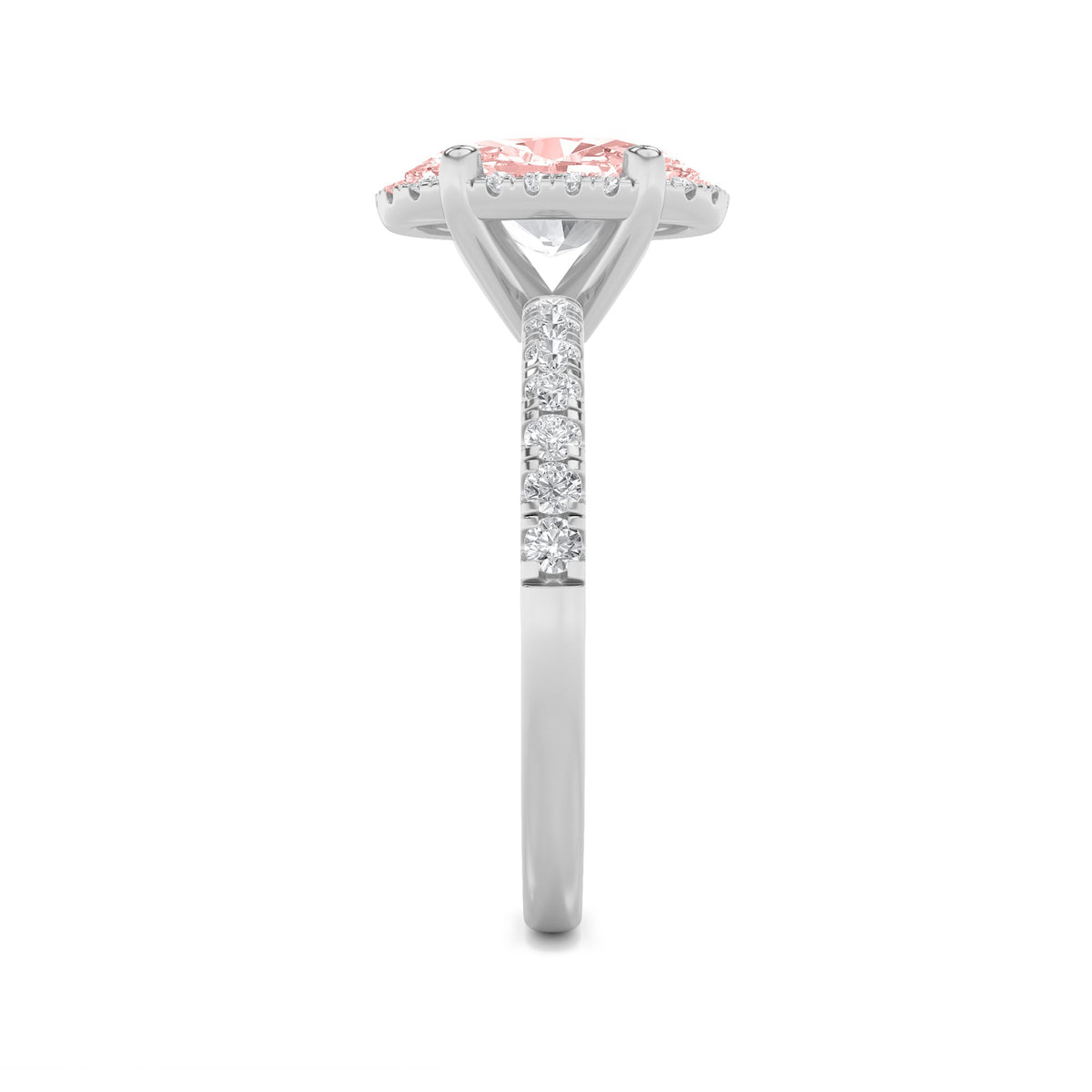 Lab Grown Diamond Halo Accented Engagement Ring