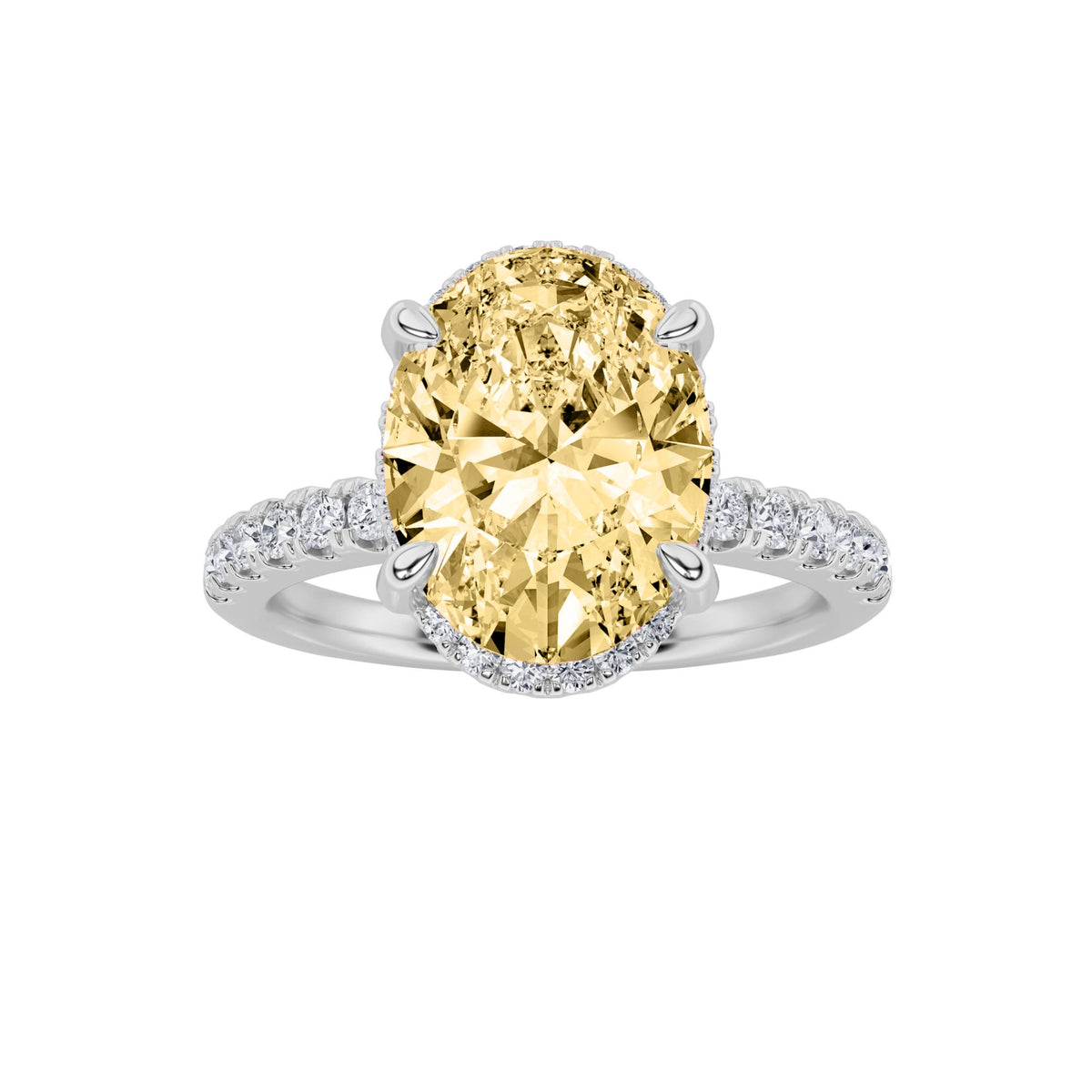 Lab Grown Diamond Halo Accented Engagement Ring