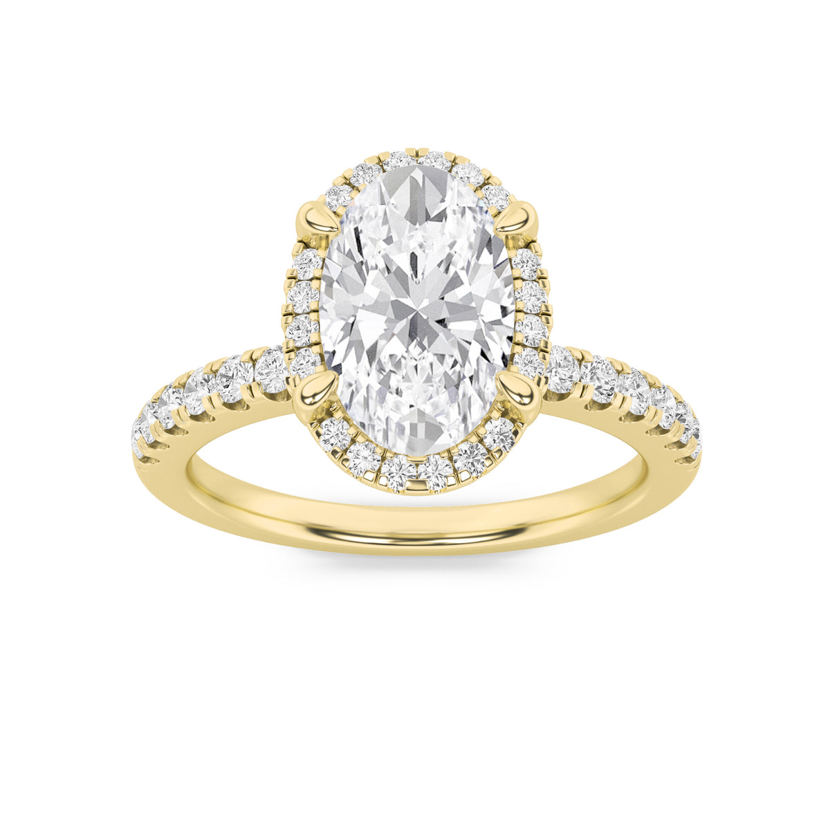 Lab Grown Diamond Halo Accented Engagement Ring