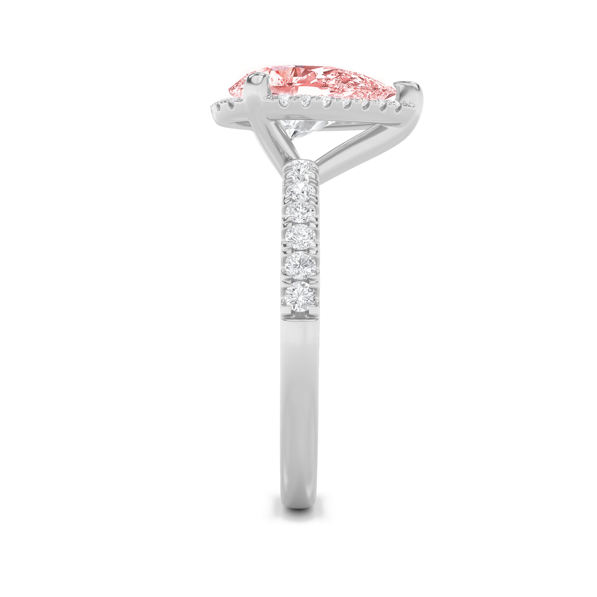 Lab Grown Diamond Halo Accented Engagement Ring