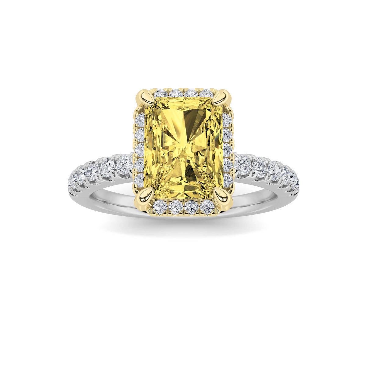 Lab Grown Diamond Halo Accented Engagement Ring