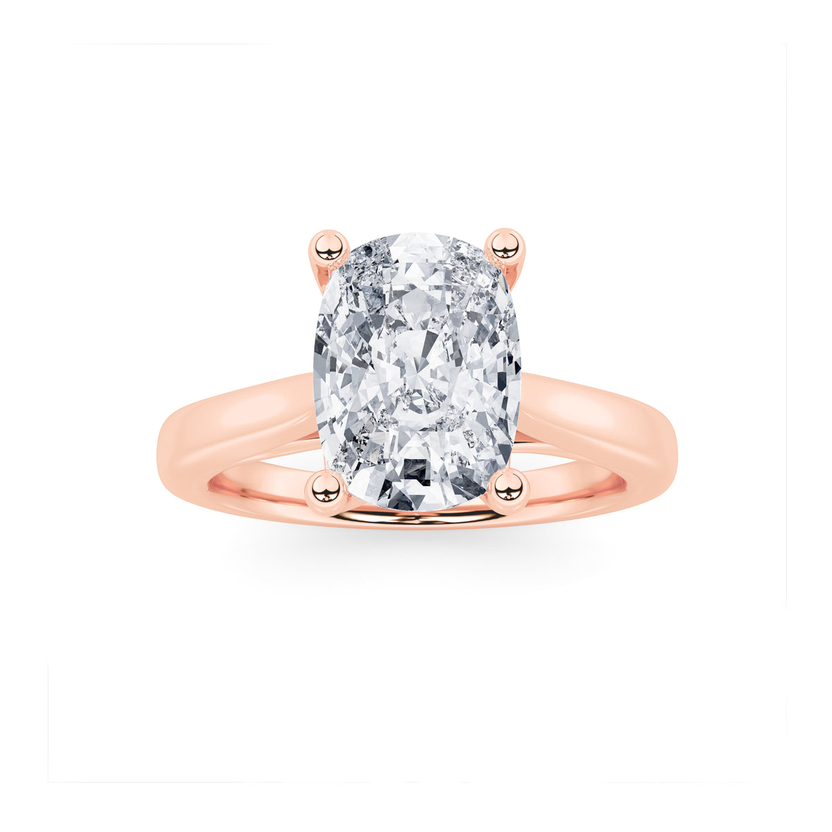 Lab Grown Diamond Two Tone Cathedral Shank Engagement Ring