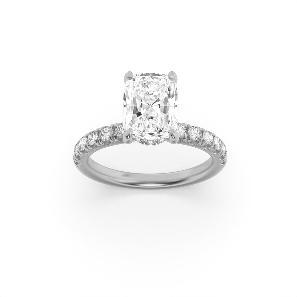 Lab Grown Diamond Hidden Halo Accented Ring