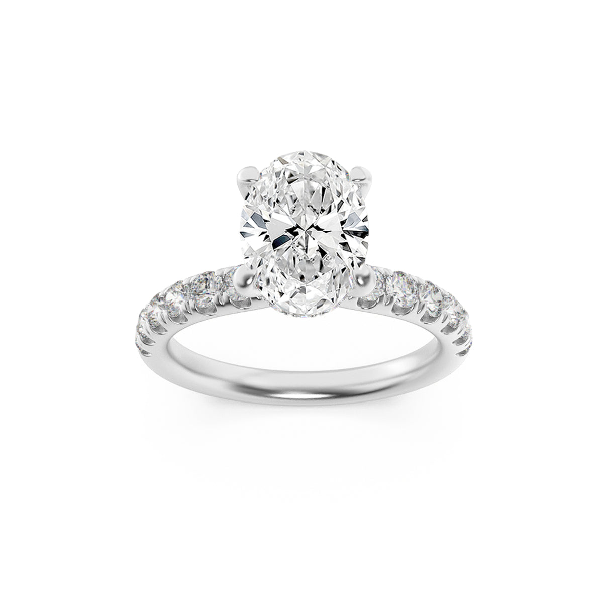 Lab Grown Diamond Hidden Halo Accented Ring