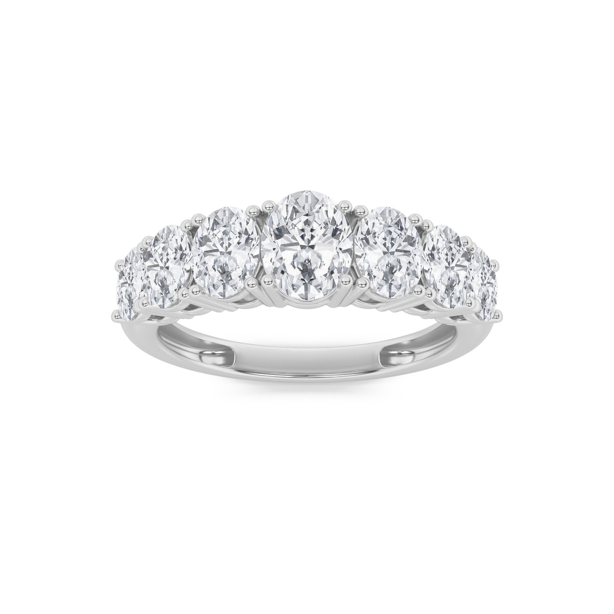 Oval Shaped Lab Grown Diamond Seven Stone Band Ring