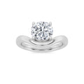 Round Shaped Lab Grown Diamond Accented Solitaire Fancy Engagement Ring