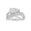 Pear Shaped Lab Grown Diamond Fashion AccentedEngagement Ring