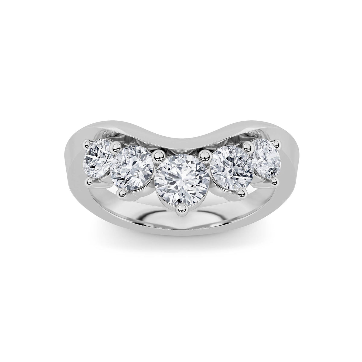 Round Shaped Lab Grown Diamond Fancy Contour Ring