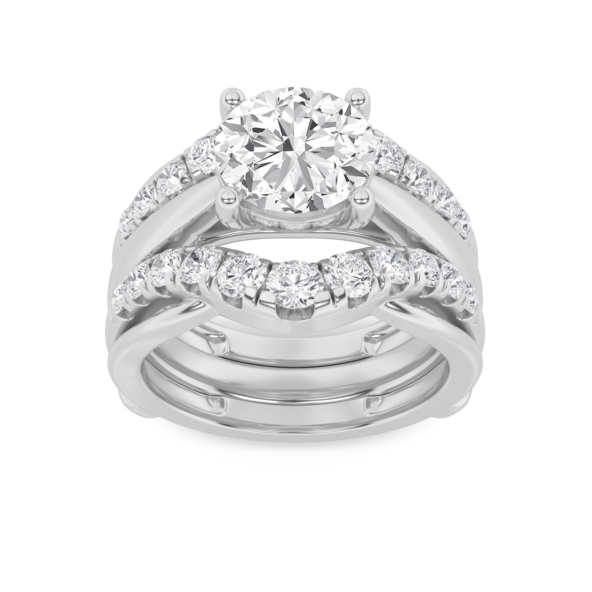 Round Shaped Lab Grown Diamond Insert Jacket Ring