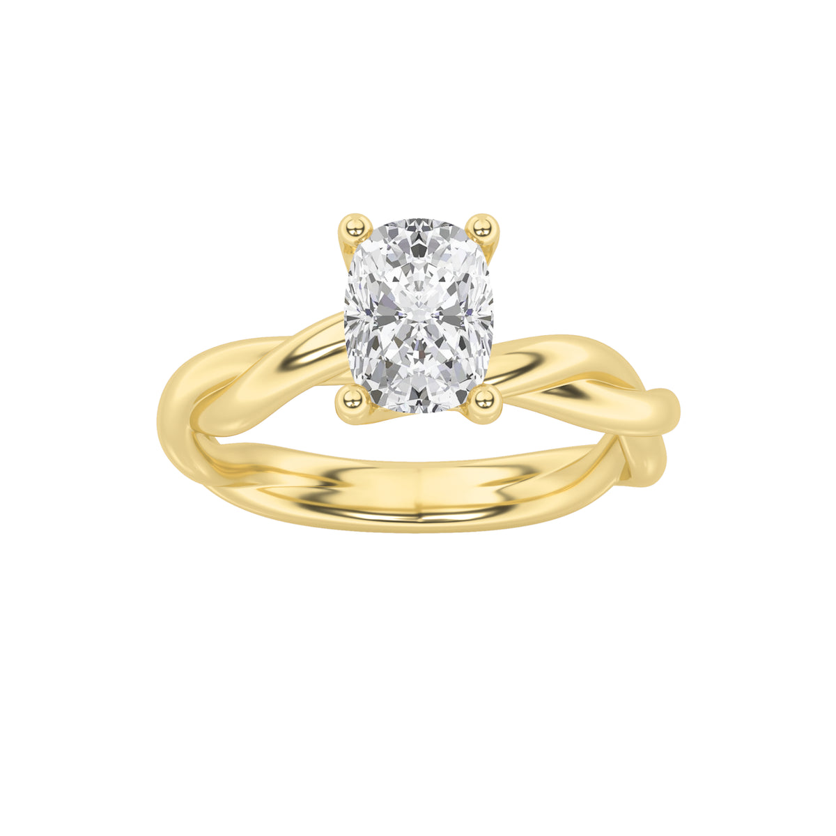 Lab Grown Diamond Twisted Shank Solitaire Engagement Ring