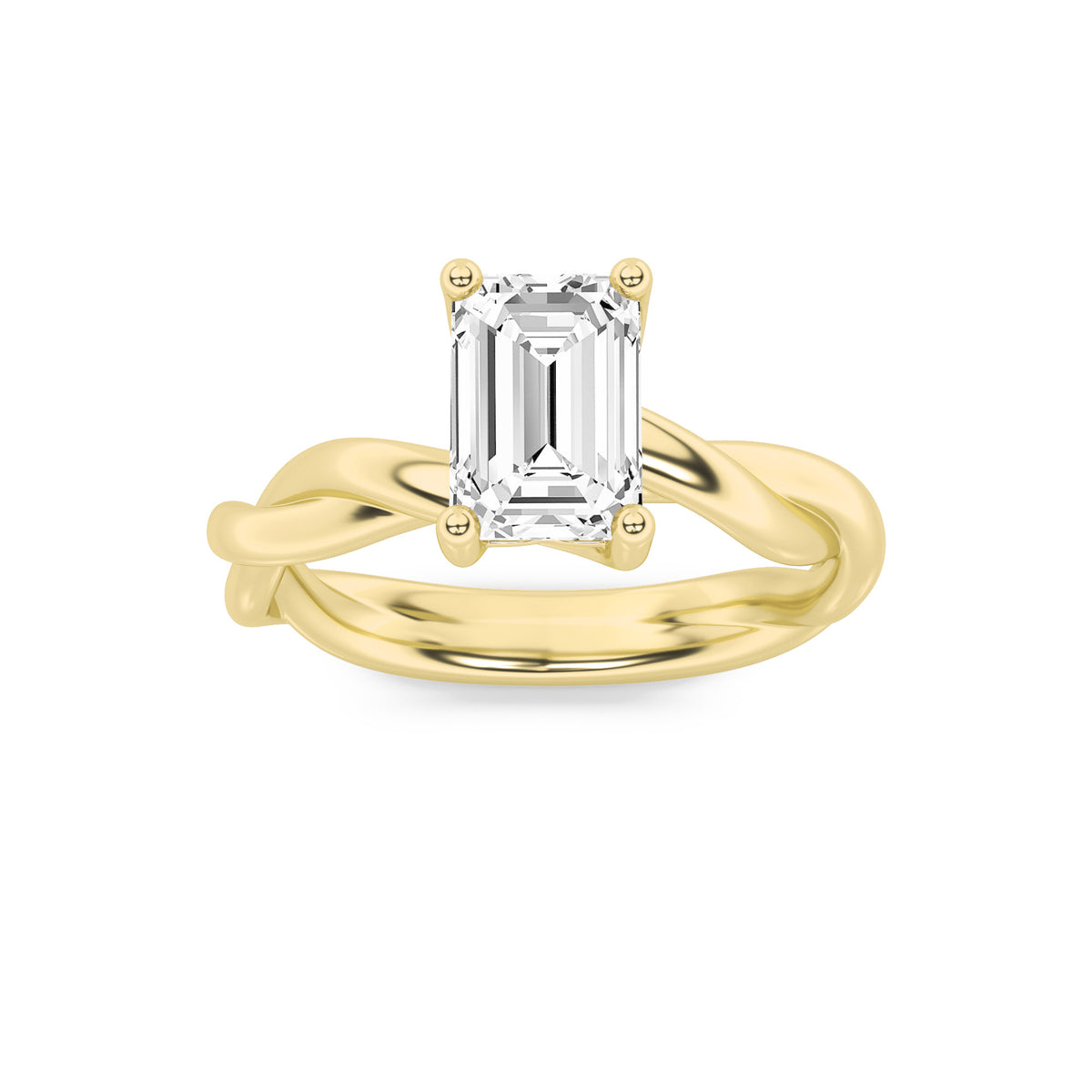 Lab Grown Diamond Twisted Shank Solitaire Engagement Ring