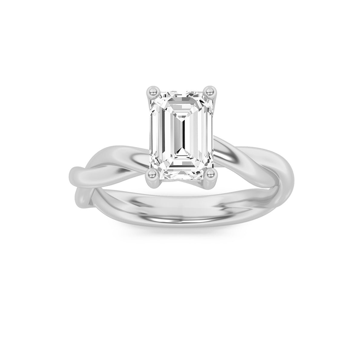 Lab Grown Diamond Twisted Shank Solitaire Engagement Ring
