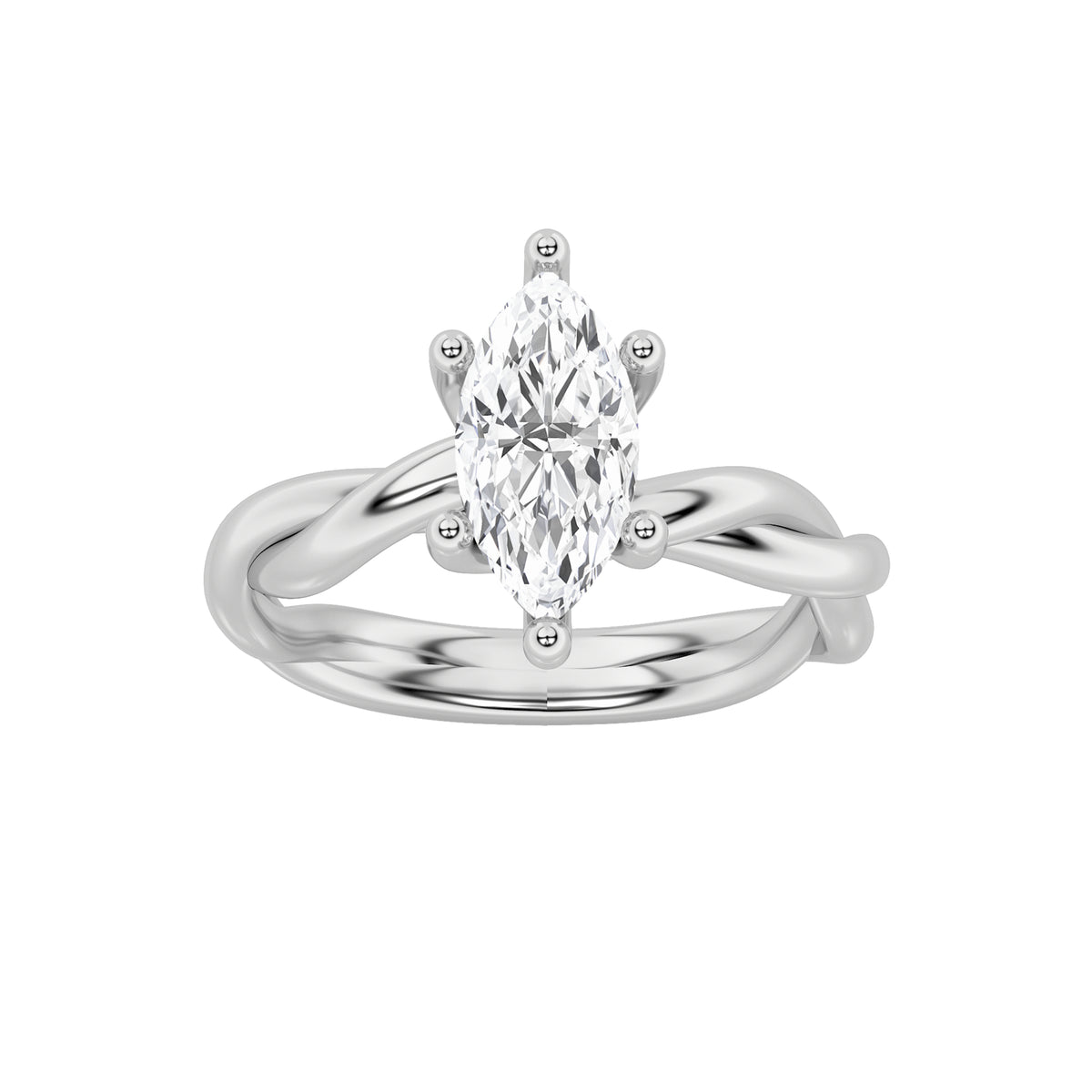 Lab Grown Diamond Twisted Shank Solitaire Engagement Ring