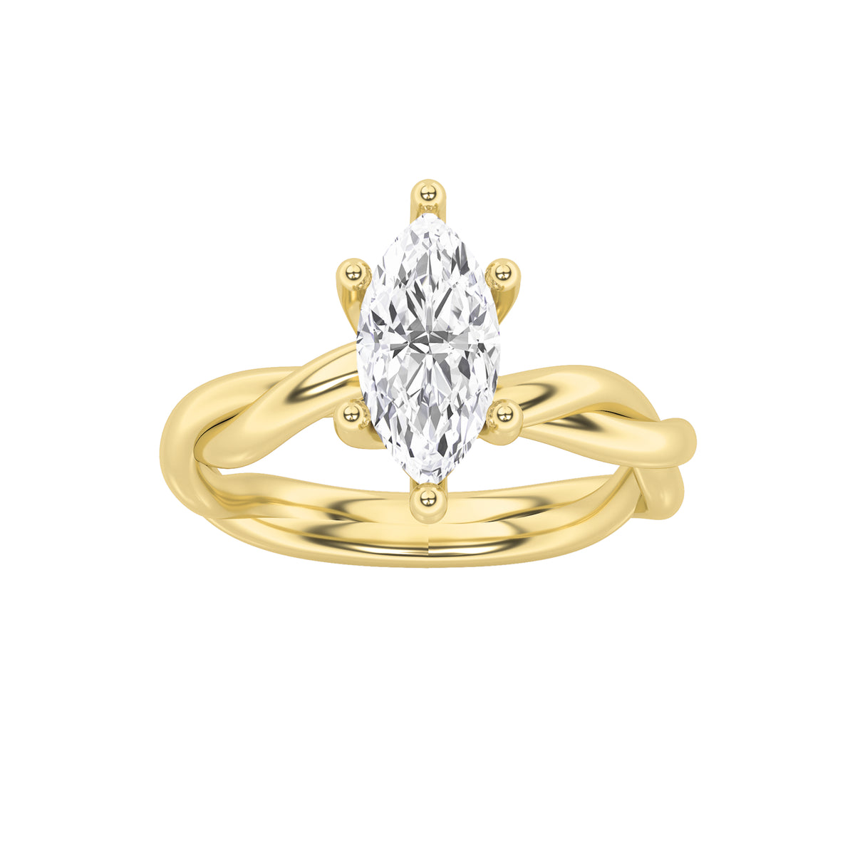 Lab Grown Diamond Twisted Shank Solitaire Engagement Ring