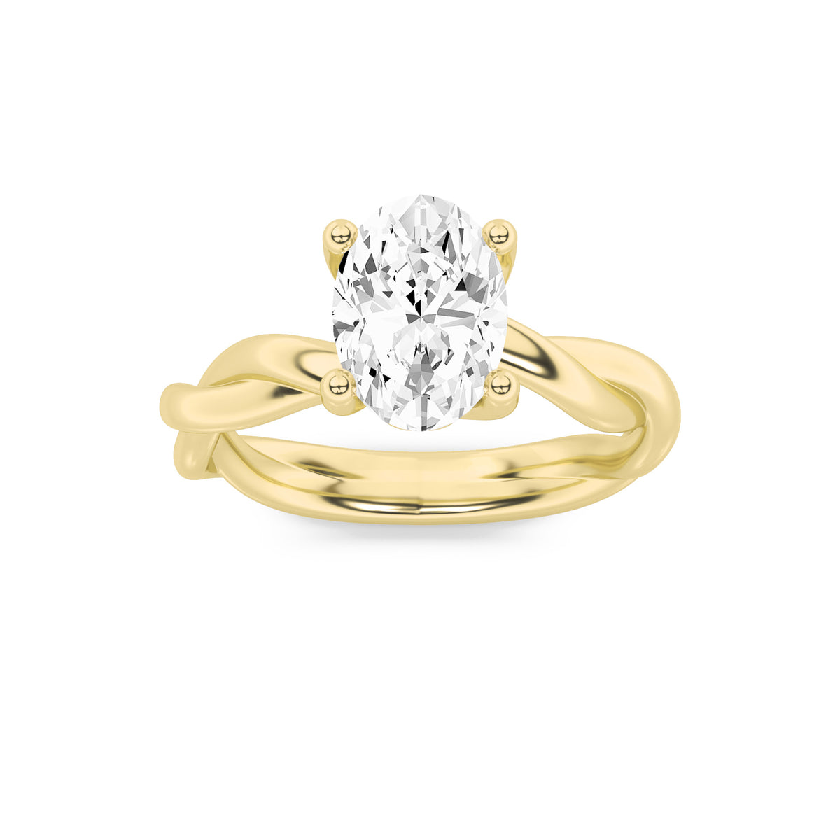 Lab Grown Diamond Twisted Shank Solitaire Engagement Ring
