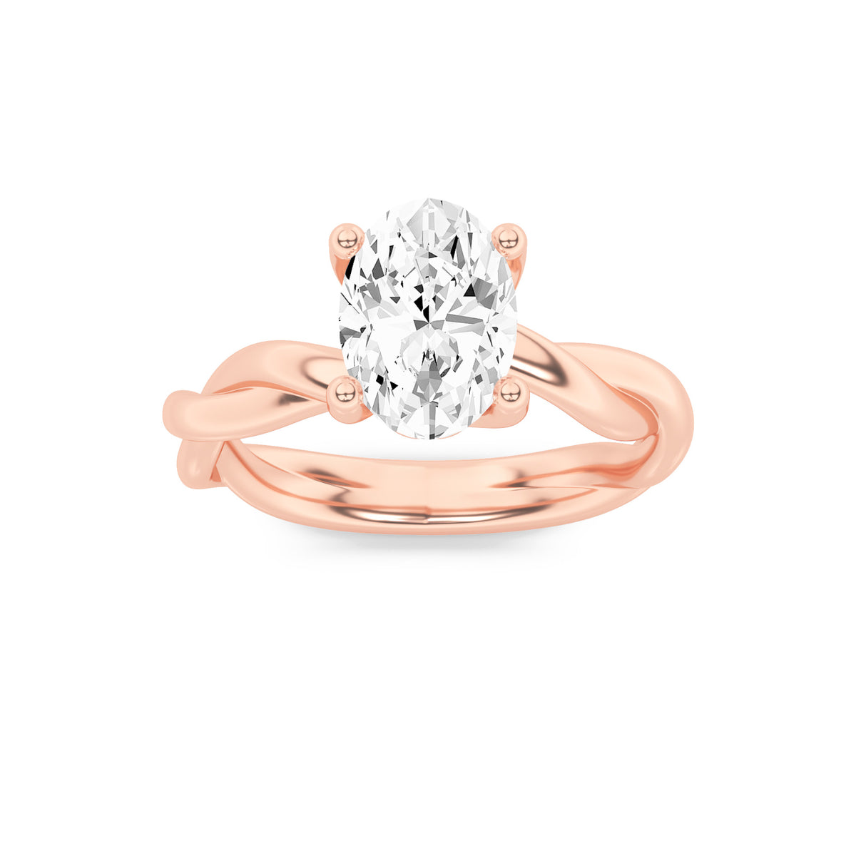 Lab Grown Diamond Twisted Shank Solitaire Engagement Ring