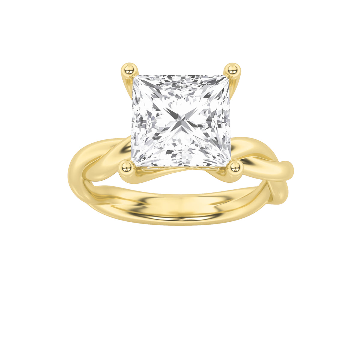 Lab Grown Diamond Twisted Shank Solitaire Engagement Ring
