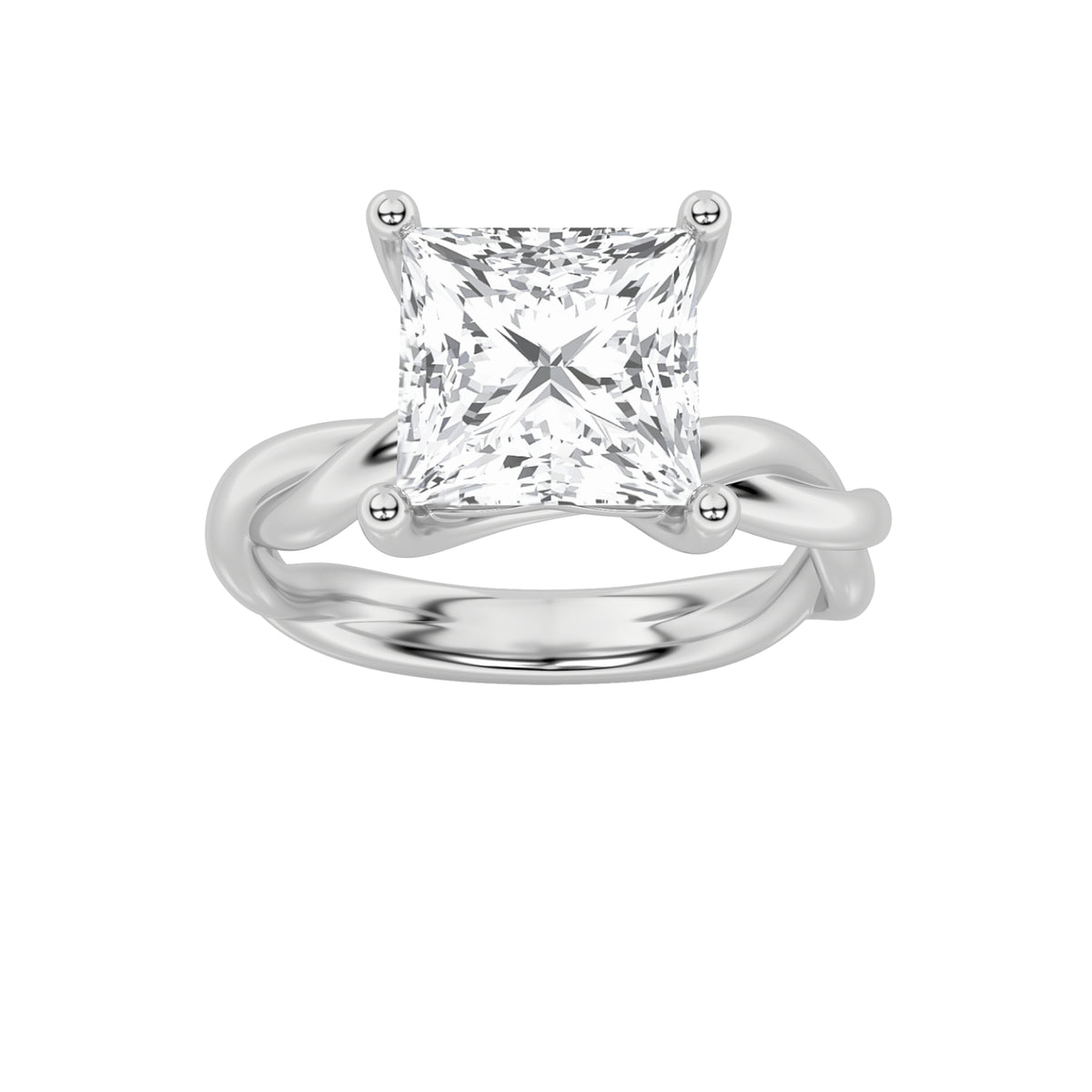 Lab Grown Diamond Twisted Shank Solitaire Engagement Ring