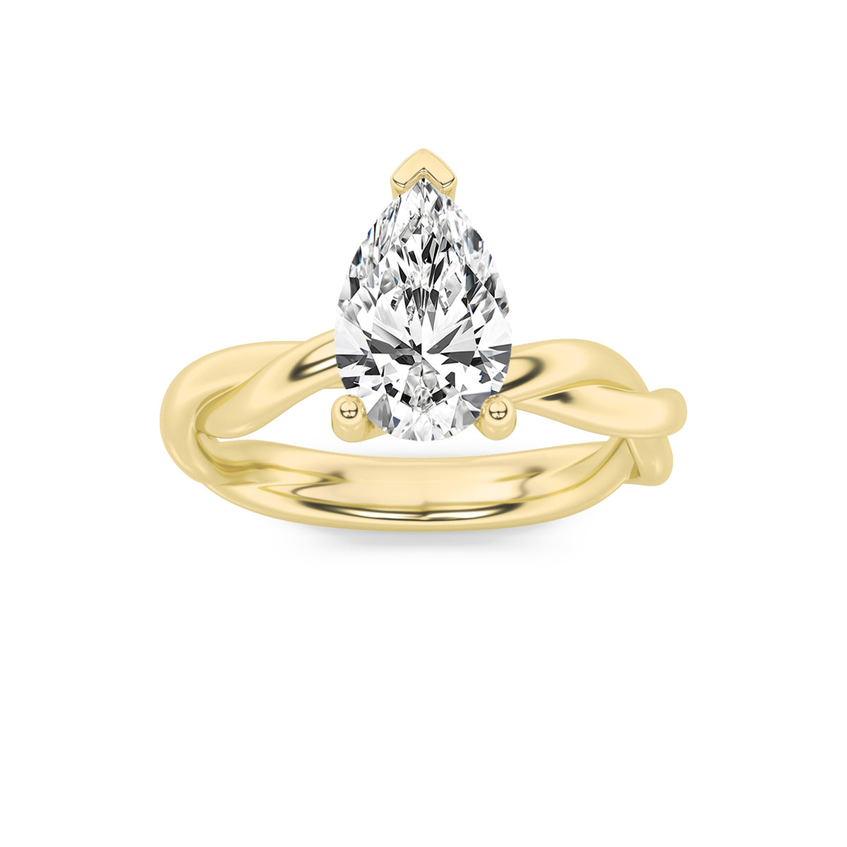 Lab Grown Diamond Twisted Shank Solitaire Engagement Ring