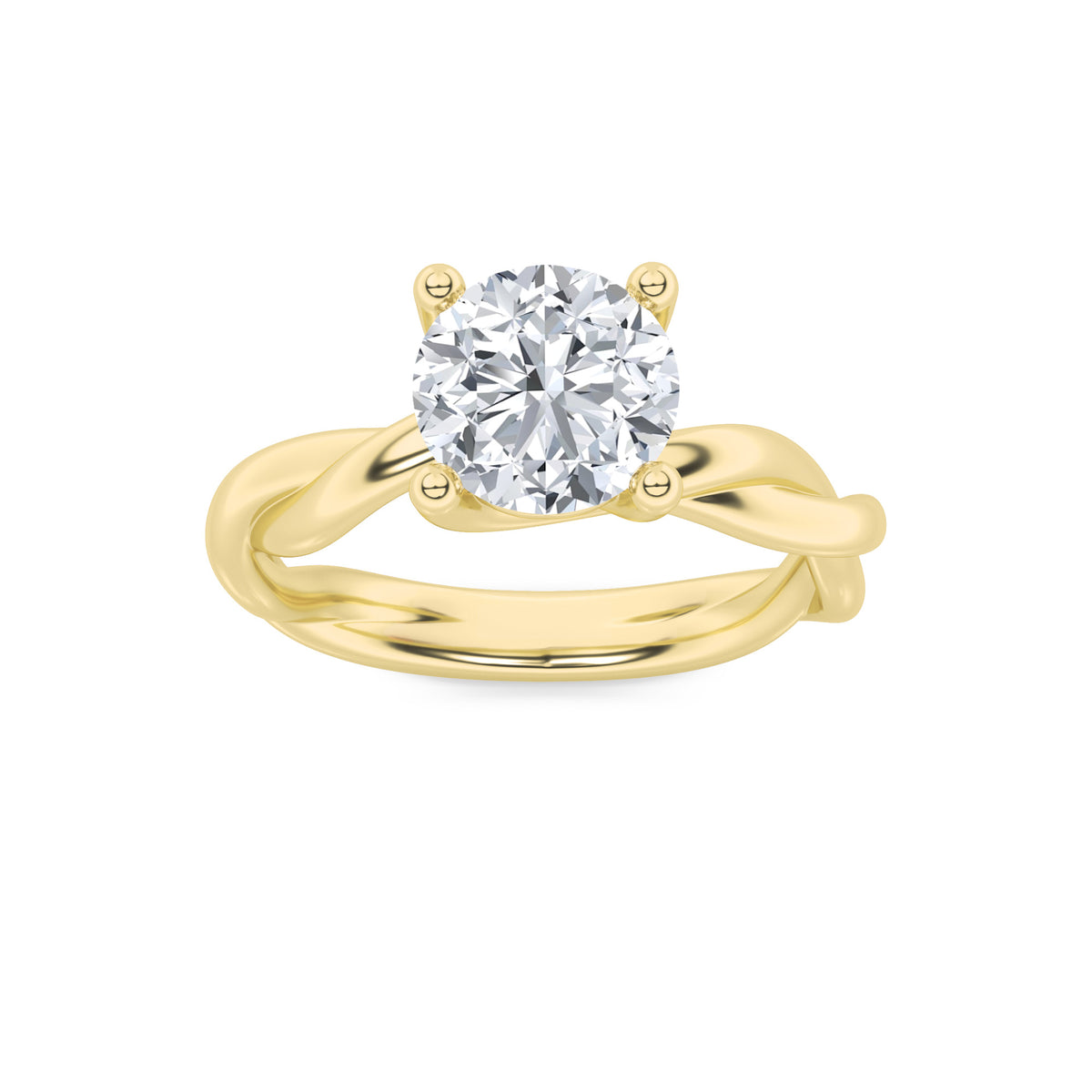 Lab Grown Diamond Twisted Shank Solitaire Engagement Ring