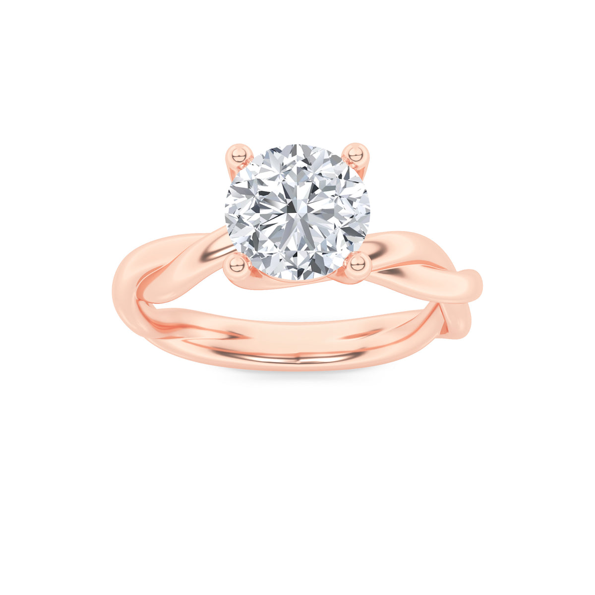 Lab Grown Diamond Twisted Shank Solitaire Engagement Ring