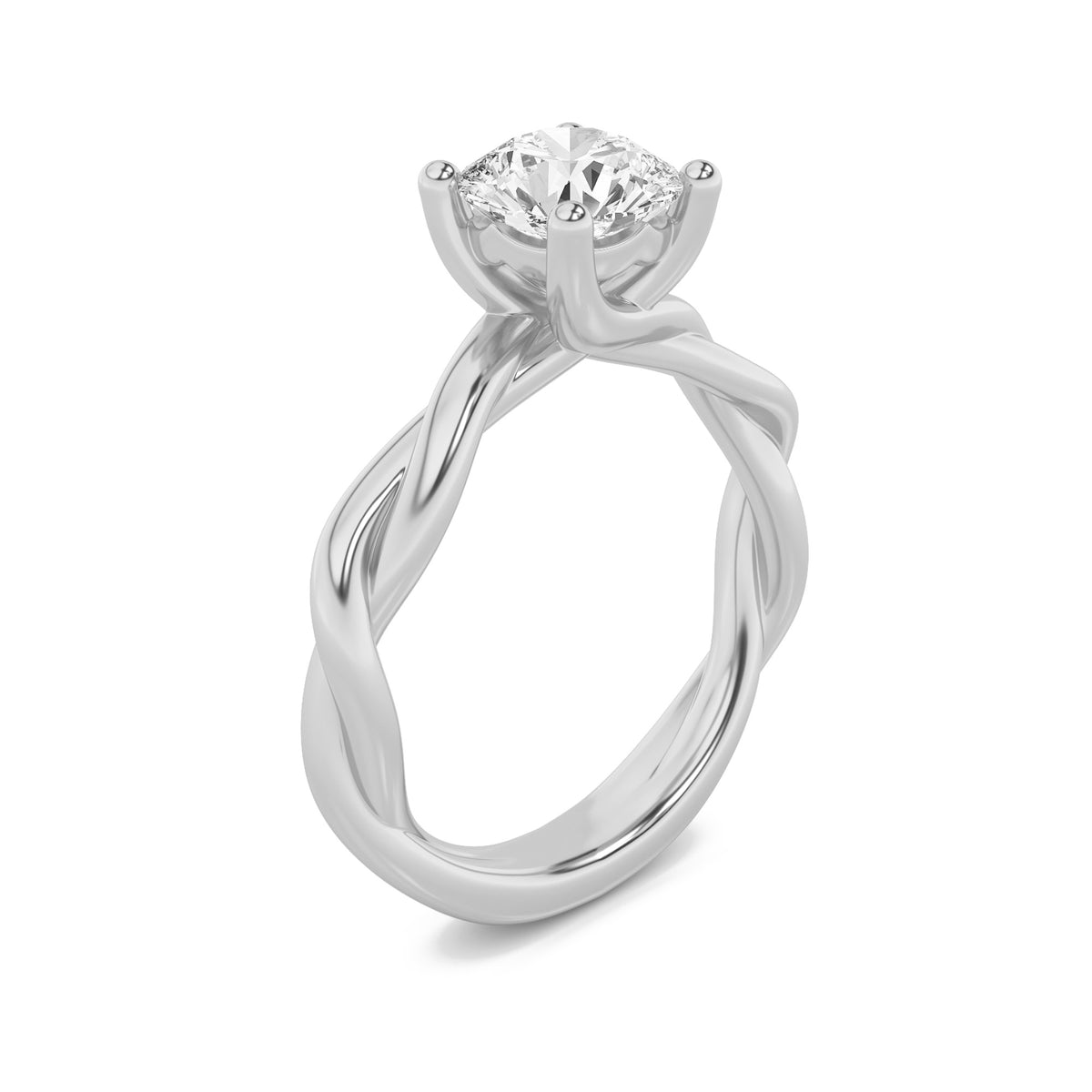 Lab Grown Diamond Twisted Shank Solitaire Engagement Ring