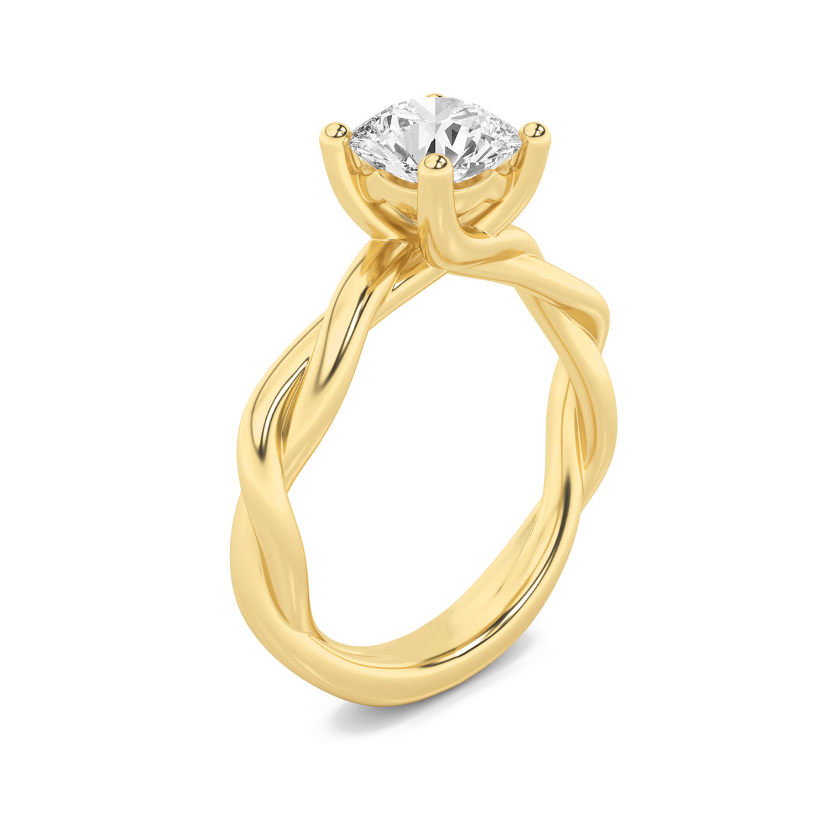 Lab Grown Diamond Twisted Shank Solitaire Engagement Ring