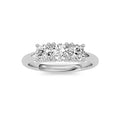 Round Shaped Lab Grown Diamond Three Stone Band Ring