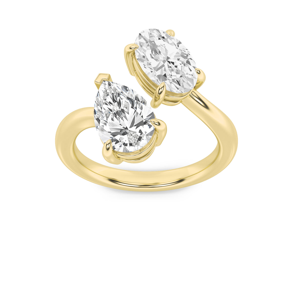 Oval Shaped Lab Grown Diamond Toi et Moi Fashiion Ring