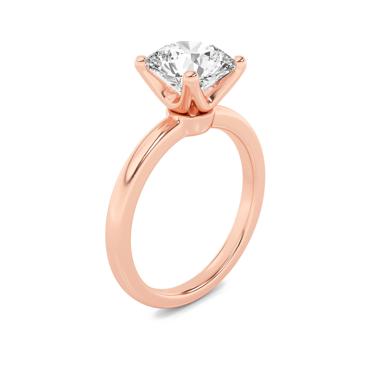 Round Shaped Lab Grown Diamond Classic Solitaire Engagement Ring